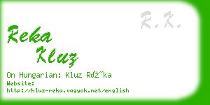 reka kluz business card